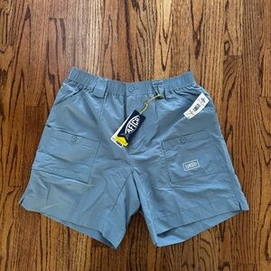 Men's AFTCO Original Fishing Shorts Long 8 inch STONE BLUE New MSRP $59